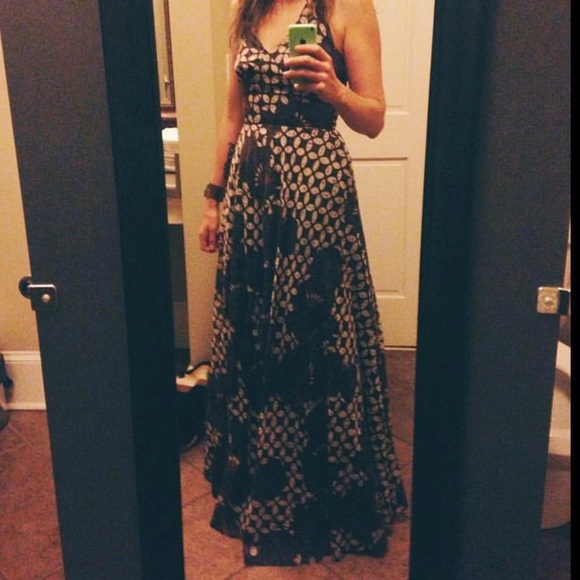 VINTAGE Bohemian / Boho Floral Maxi Formal Dress - Picture 2 of 8